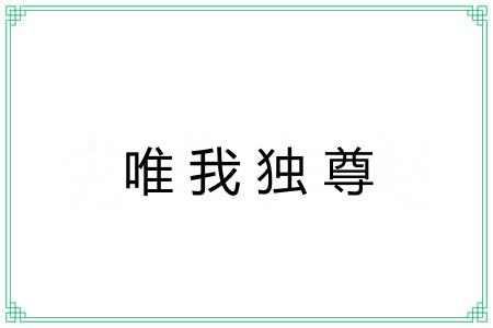 唯我独尊 唯我独尊