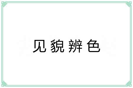 见貌辨色 见貌辨色
