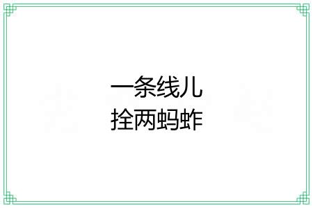 一条线儿拴两蚂蚱